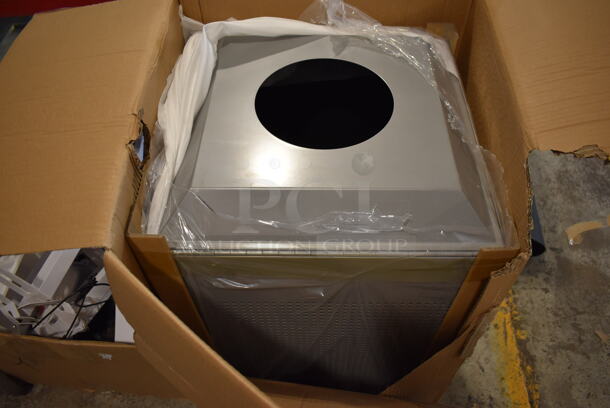 BRAND NEW IN BOX! Rubbermaid Silhouettes Metal Trash Can Shell. 21x21x34 - Image 3 of 7