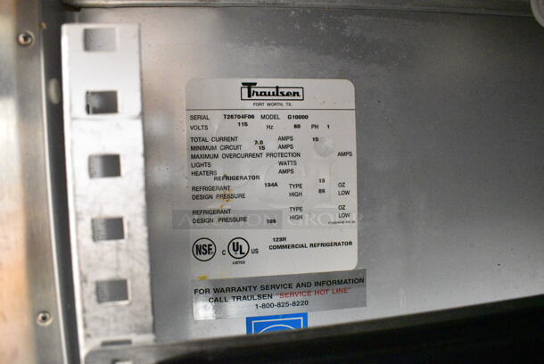 Traulsen G10000 Stainless Steel Commercial 2 Half Size Door Reach In Cooler on Commercial Casters. 115 Volts, 1 Phase. Tested and Working! - Image 9 of 9