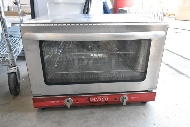 BRAND NEW SCRATCH AND DENT! Avantco 177CO16 Stainless Steel Commercial Countertop Electric Powered Half Size Convection Oven. 120 Volts, 1 Phase. Tested and Working! - Image 1 of 7