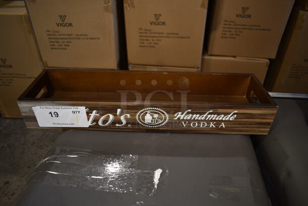 Tito's Vodka Wood Pattern Bin. - Image 1 of 4