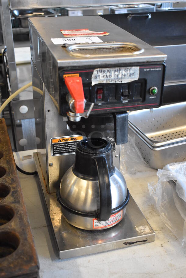 Bunn Stainless Steel Commercial Countertop Coffee Machine w/ Hot Water Dispenser, Poly Brew Basket and Metal Coffee Pot. 8x21x18 - Image 2 of 5