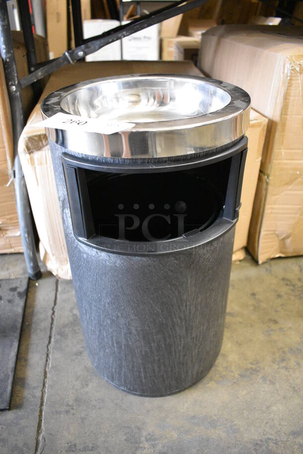 BRAND NEW! Rubbermaid 2586-00 Gray Duramold Ash / Trash Smoking Urn. 10.5x10.5x19.5. 2 Times Your Bid!