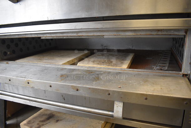 2 Garland Model GPD60 Stainless Steel Commercial Natural Gas Powered Single Deck Pizza Ovens w/ Cooking Stones on Metal Legs. 122,000. 81x49x64. 2 Times Your Bid! - Image 8 of 12