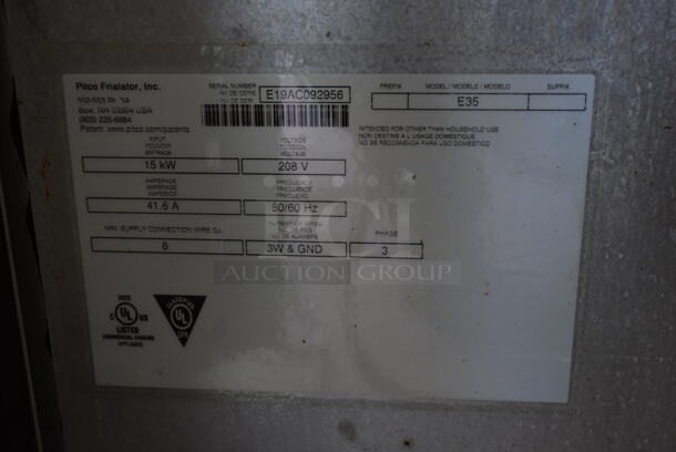 2019 Pitco Frialator E35 Stainless Steel Commercial Floor Style Electric Powered Deep Fat Fryer. 208 Volts, 3 Phase. - Image 7 of 7