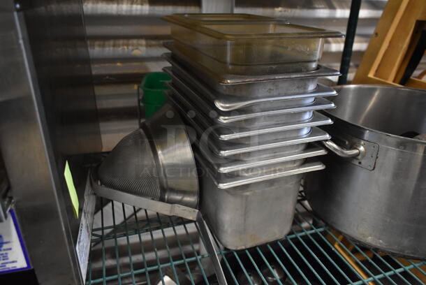 ALL ONE MONEY! Tier Lot of Various Items Including Metal Stock Pot and Stainless Steel Drop In Bins - Image 3 of 4
