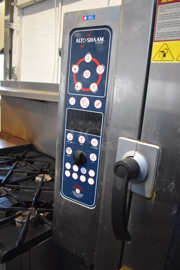 2012 Alto Shaam 10.10 ES Stainless Steel Commercial Natural Gas Powered Convection Oven w/ View Through Door on Metal Equipment Stand. 208-240 Volts, 3 Phase. 42x32x67 - Image 5 of 8