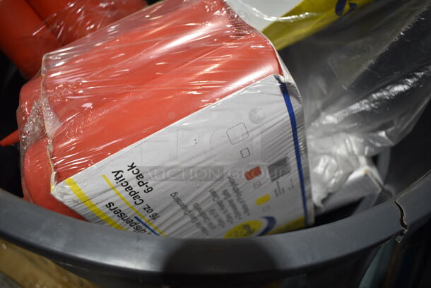 PALLET LOT OF 16 Various BRAND NEW Items/Boxes Including Gray Poly Trash Can, Poly Condiment Bottles, Winco Poly Ladles, Winco GHC-1848 Overhead Glass Rack, Waring CR25 Cork Remover, Roaster Pan, Drop In Bin Lids. 16 Times Your Bid! - Image 3 of 12