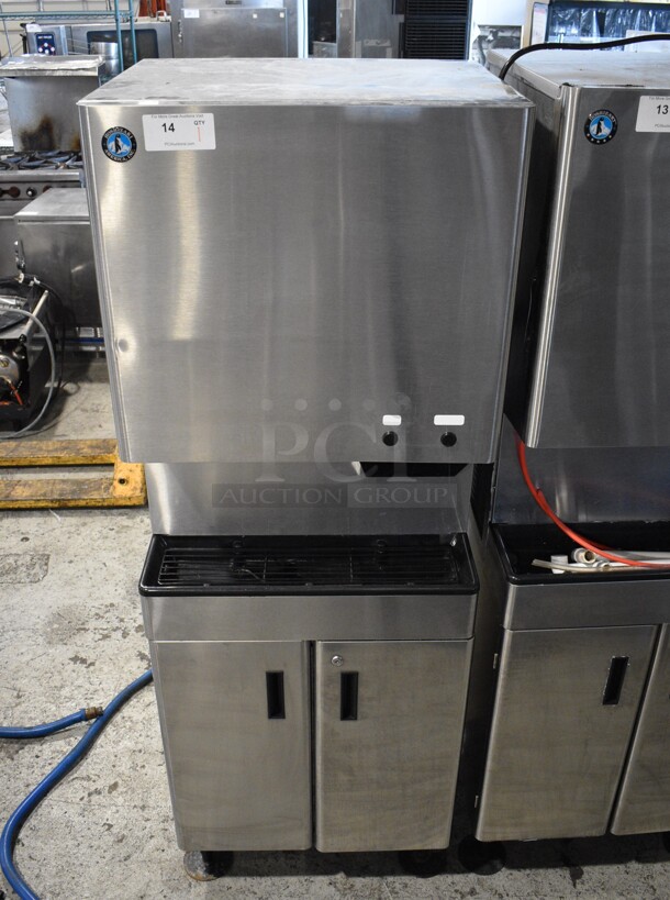 2016 Hoshizaki DCM-500BAH Stainless Steel Commercial Ice Maker and Dispenser on Hoshizaki SD-500 Cabinet Stand. 115-120 Volts, 1 Phase. 26x23x73