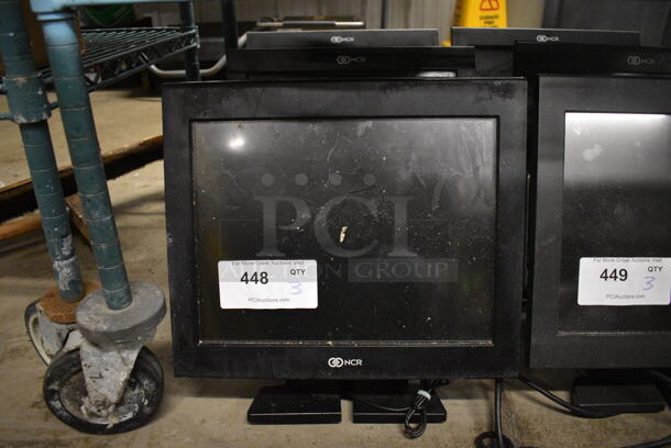 3 NCR 15" POS Monitors w/ Credit Card Strip Reader. 3 Times Your Bid! - Image 1 of 4