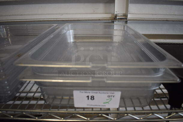 ALL ONE MONEY! Lot of 2 Clear Poly Full Size Drop In Bins. 1/1x4 - Image 1 of 3