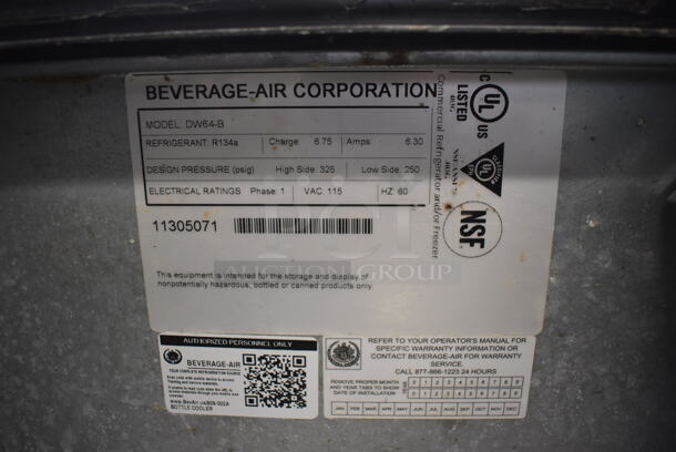 Beverage Air DW64-B Stainless Steel Commercial Bottled Back Bar Cooler w/ 2 Sliding Lids. 115 Volts, 1 Phase. 65x27.5x33. Tested and Powers On But Does Not Get Cold - Image 5 of 6