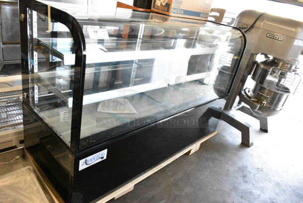 BRAND NEW SCRATCH AND DENT! Avantco 193BC72HCB Curved Glass Black Refrigerated Bakery Display Case. 120 Volts, 1 Phase. Tested and Working! - Image 1 of 9