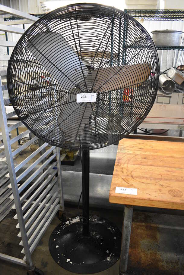 Black Metal Floor Style Fan. 32x28x69. Tested and Working!