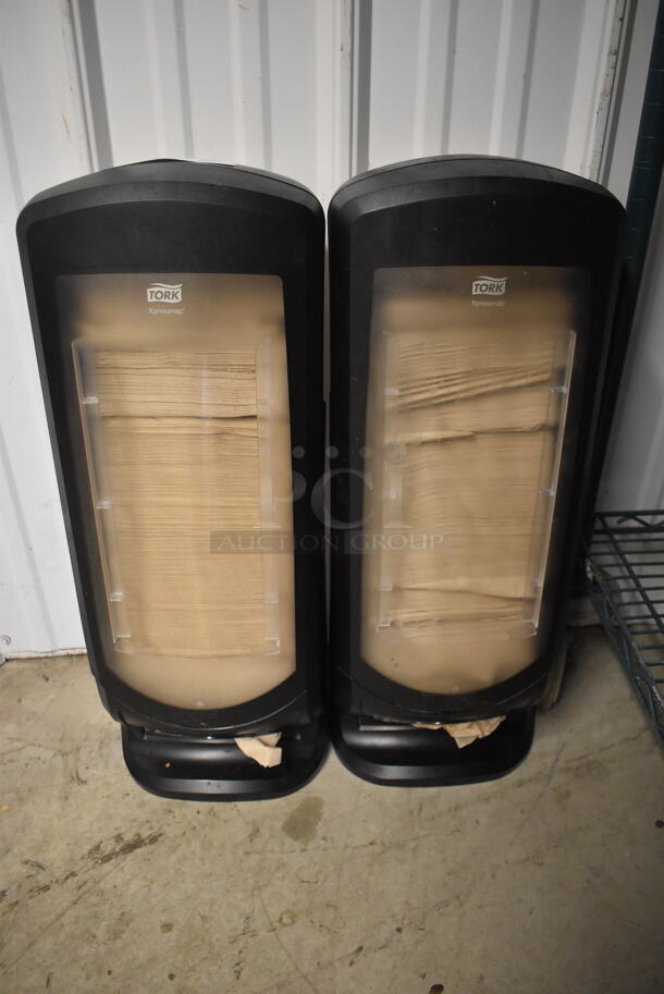 2 Tork Black and Clear Poly Napkin Dispensers. 8.5x8x25. 2 Times Your Bid!