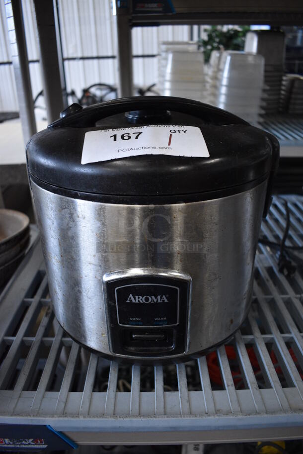 Aroma Model ARC-900SB Metal Countertop Rice Cooker. 120 Volts, 1 Phase. 12x12x12 - Image 1 of 6