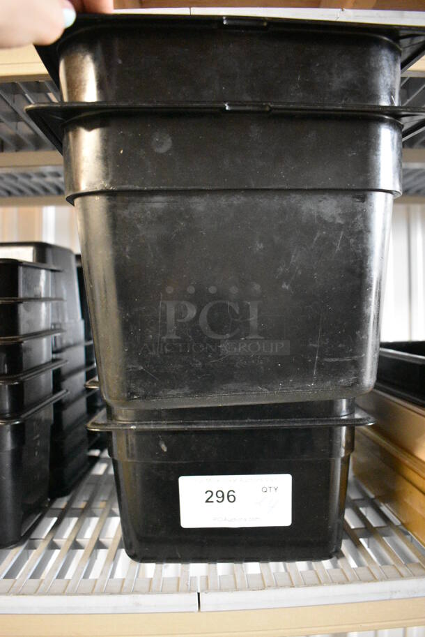 ALL ONE MONEY! Lot of 4 Black Poly 1/2 Size Drop In Bins! 1/2x6, 1/2x8 - Image 3 of 3