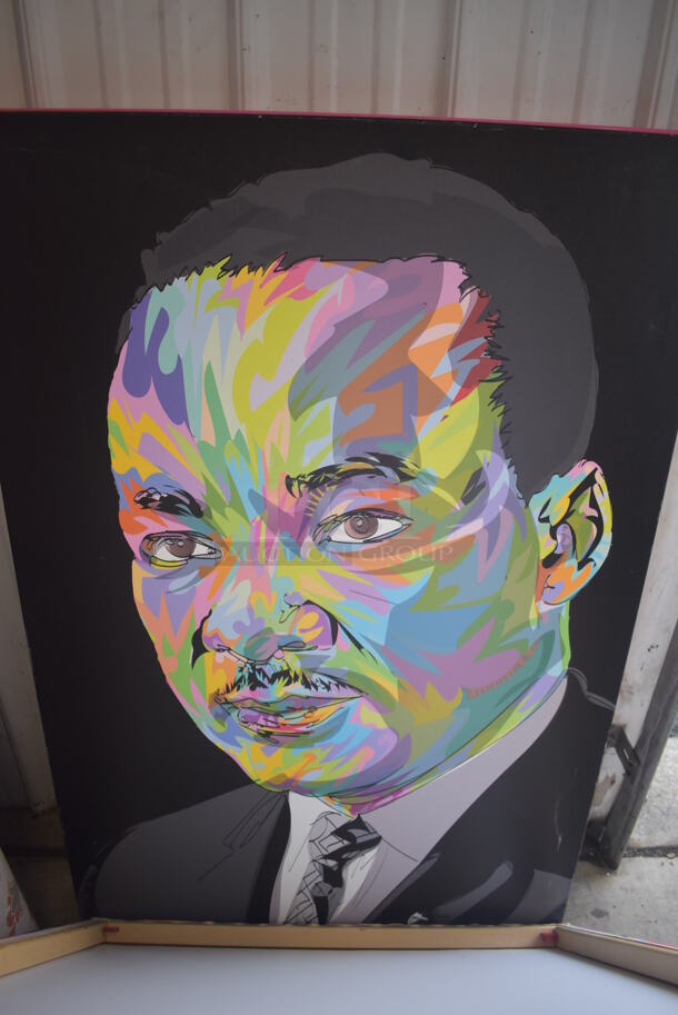 7 Various Pictures Including Amy Winehouse, Jamie Foxx, Napoleon Dynamite, Cardi B, Vincent Van Gogh, Martin Luther King Jr and Sting. 26x1x26, 32x1x48. 7 Times Your Bid! - Image 7 of 9