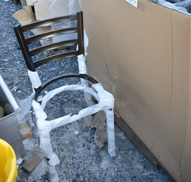 22 BRAND NEW SCRATCH AND DENT! Lancaster Table & Seating 164CMTLADDFR Metal Dining Height Ladder Back Chair Frames. 22 Times Your Bid! - Image 1 of 5
