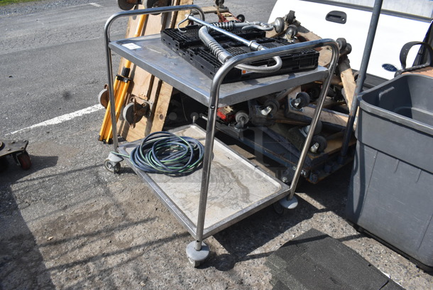 Metal 2 Tier Cart on Commercial Casters w/ Contents. - Image 3 of 5
