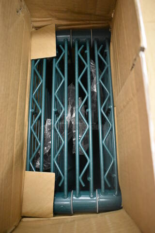 ALL ONE MONEY! Lot of 4 BRAND NEW IN BOX! Focus Green Finish Wire Shelves. 42x14x1.5