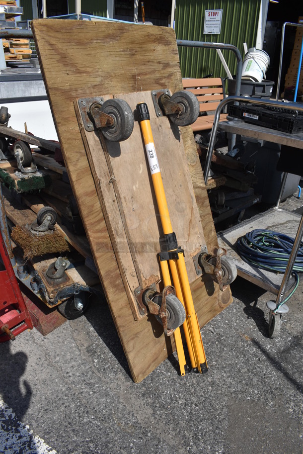 2 Items; Flat Furniture Dolly and Yellow Tripod. Includes 25.5x49x9. 2 Times Your Bid! - Image 2 of 5