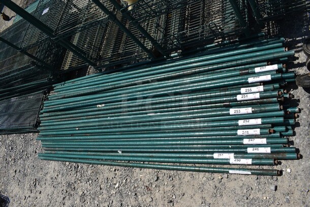 ALL ONE MONEY! Lot of 8 Metro Green Finish Poles. 74