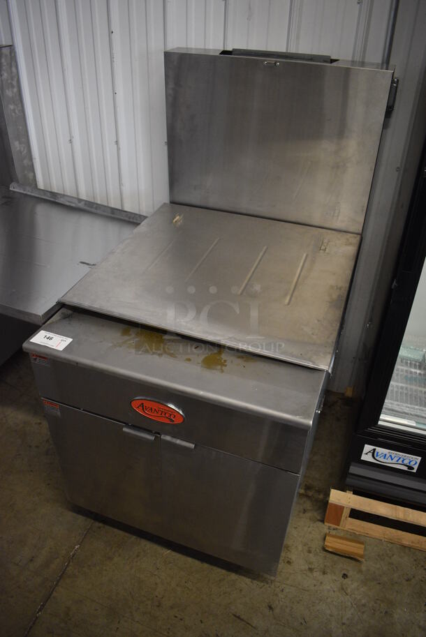 2021 Avantco 177FBF2424LP Stainless Steel Commercial Propane Gas Powered 170 Pound Capacity Funnel Cake / Donut Fryer. Used a Few Times at Trade Show. 120,000 BTU. 30x41x58. Tested and Working! - Image 2 of 8