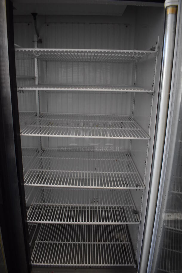 2013 True GDM-49F ENERGY STAR Metal Commercial 2 Door Reach In Freezer Merchandiser w/ Poly Coated Racks on Commercial Casters. 115/208-230 Volts, 1 Phase. 54x32x82. Tested and Working! - Image 5 of 5