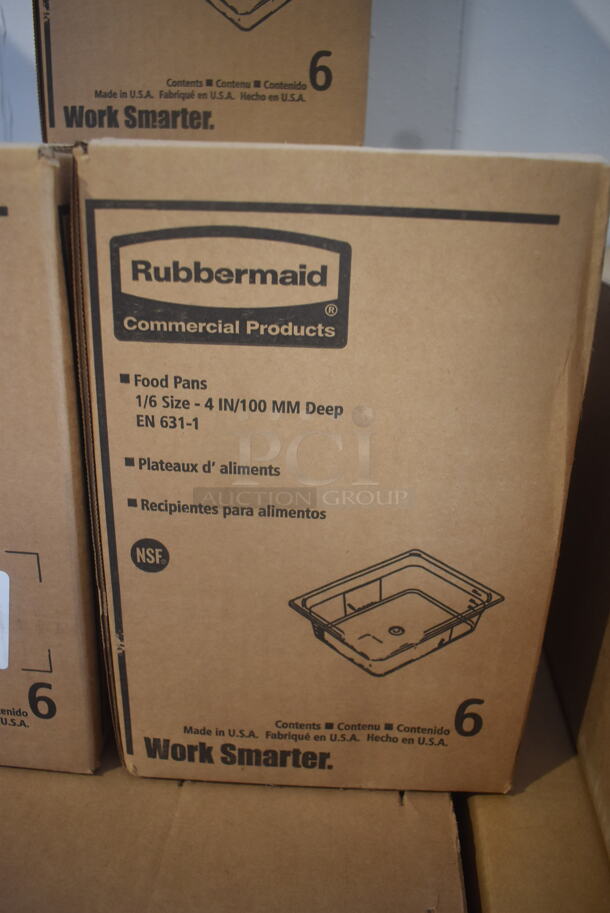 BRAND NEW IN BOX! Rubbermaid 1/6 Size, 4 Inch Deep Food Pans. 5 Times Your Bid! 