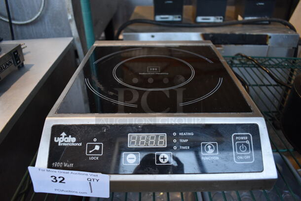 2014 Update Model IC-1800WN Stainless Steel Commercial Countertop Single Burner Induction Range. 120 Volts, 1 Phase. 13x16x4