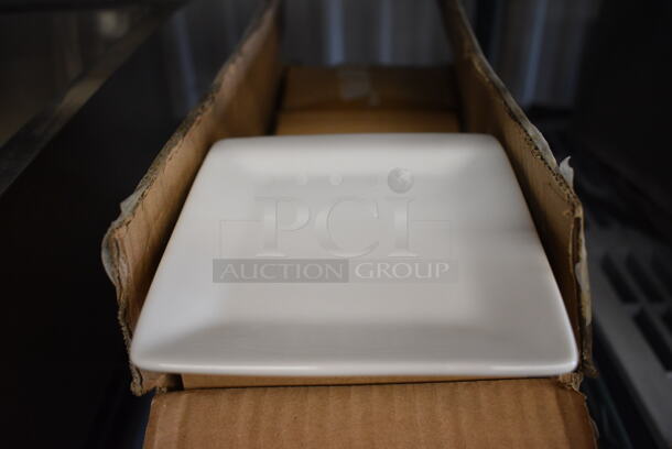 36 BRAND NEW IN BOX! Oneida White Ceramic Square Plates. 5x5x1. 36 Times Your Bid!