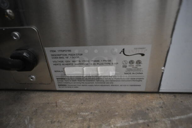 BRAND NEW SCRATCH AND DENT! Avantco 177DPO18S Stainless Steel Commercial Countertop Electric Powered Single Deck Pizza Oven w/ Cooking Stone. 120 Volts, 1 Phase. Tested and Working! - Image 6 of 6
