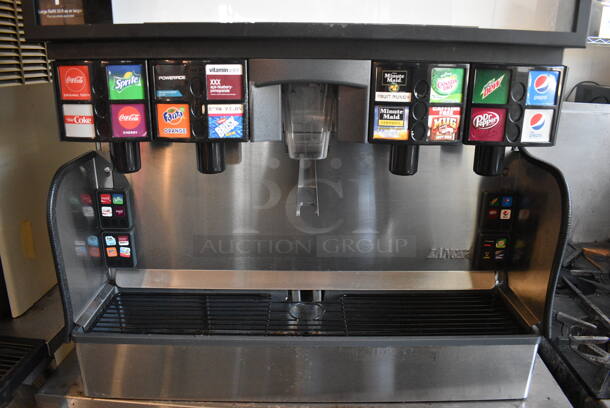 2017 Lancer Model FS30 Stainless Steel Commercial Countertop 16 Flavor Carbonated Beverage Machine on Stainless Steel Soda Station w/ 5 Cup Dispensers and 2 Doors. 115 Volts, 1 Phase. 36x43x75 - Image 5 of 8