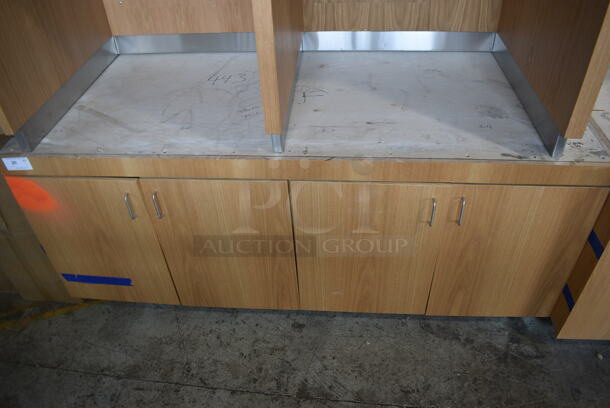 BRAND NEW! Wood Pattern Counter w/ 4 Doors. - Image 1 of 5