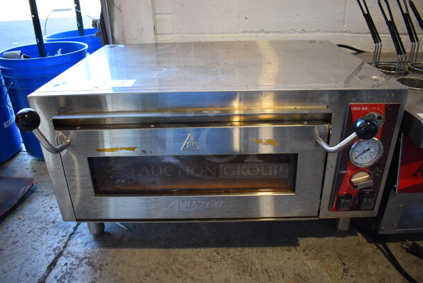 Avantco 177DPO18S Stainless Steel Commercial Countertop Electric Powered Single Deck Pizza Oven w/ Cooking Stone. 120 Volts, 1 Phase. 28x23x16 - Image 1 of 7