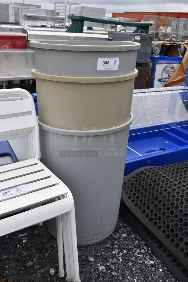 3 Poly Trash Cans. 21x11.5x28. 3 Times Your Bid! - Image 3 of 6