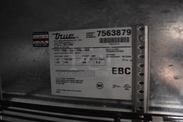 2013 True TBB-24-72G-SD Metal Commercial 3 Door Back Bar Cooler Merchandiser. 115 Volts, 1 Phase. 73x24.5x36. Tested and Working! - Image 2 of 7