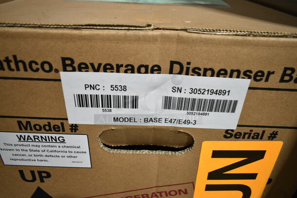 BRAND NEW SCRATCH AND DENT! Crathco BASE E47/E49-3 Classic Bubbler Series Quadruple 2.4 Gallon Bowl Stainless Steel Cold Beverage Dispenser. Base Only. Tested and Working! - Image 3 of 3