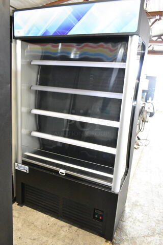 BRAND NEW SCRATCH AND DENT! Avantco 189BVAC46HC Metal Commercial 46" Black Refrigerated Air Curtain Merchandiser. 110-120 Volts, 1 Phase. Tested and Powers On But Does Not Get Cold