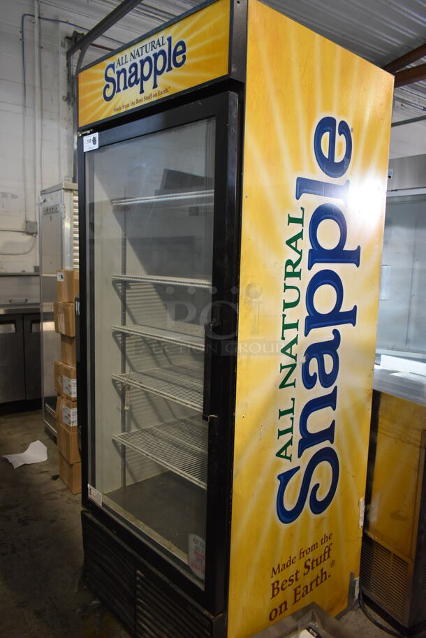 Habco ESM28 Metal Commercial Single Door Reach In Cooler Merchandiser w/ Poly Coated Racks. 115 Volts, 1 Phase. Tested and Powers On But Does Not Get Cold
 - Image 1 of 7