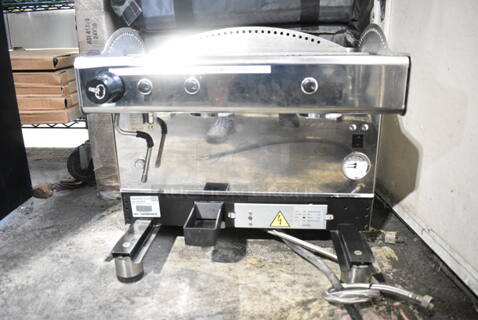 Bezzera AM009909919 Stainless Steel Commercial Countertop 2 Group Espresso Machine w/ Steam Wand. 208 Volts, 1 Phase. 