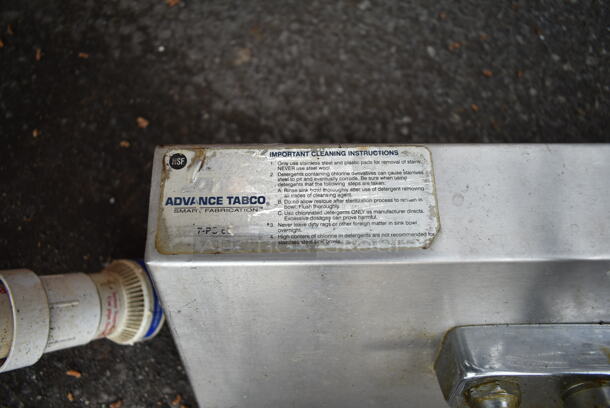 Advance Tabco Stainless Steel Commercial Single Bay Wall Mount Sink w/ Faucet and Handles.  - Image 4 of 4