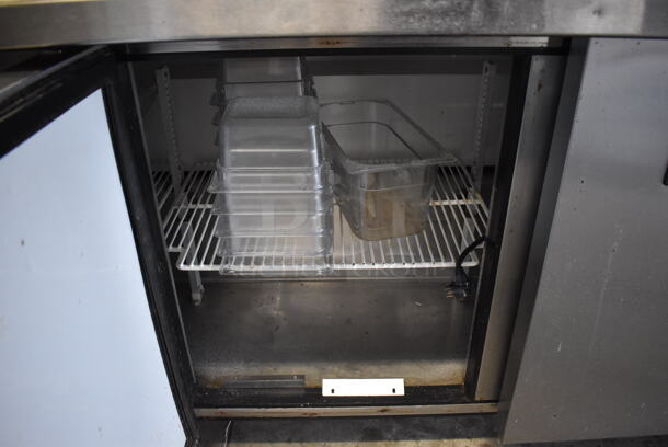 2011 True TSSU-72-30M-B-ST Stainless Steel Commercial Pizza Prep Table on Commercial Casters. 115 Volts, 1 Phase. 72x34x38. Tested and Working! - Image 8 of 9