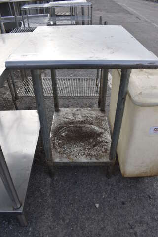 Stainless Steel Table w/ Metal Under Shelf. 24x30x35