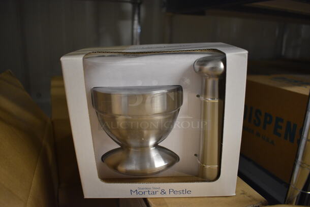 7 BRAND NEW IN BOX! Amco Stainless Steel Mortar and Pestle Sets. 7 Times Your Bid!