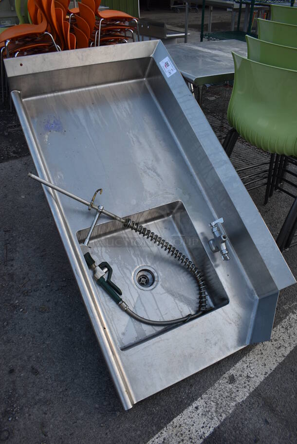 Stainless Steel Left Side Dirty Side Dishwasher Table w/ Spray Nozzle. Goes GREAT w/ Lot 265! 58x30x42 - Image 2 of 4