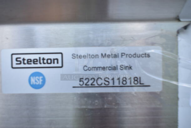BRAND NEW SCRATCH AND DENT! Steelton 522CS11818L Stainless Steel Commercial Single Bay Sink w/ Left Side Drain Board. Bay 18x17x12 - Image 6 of 6