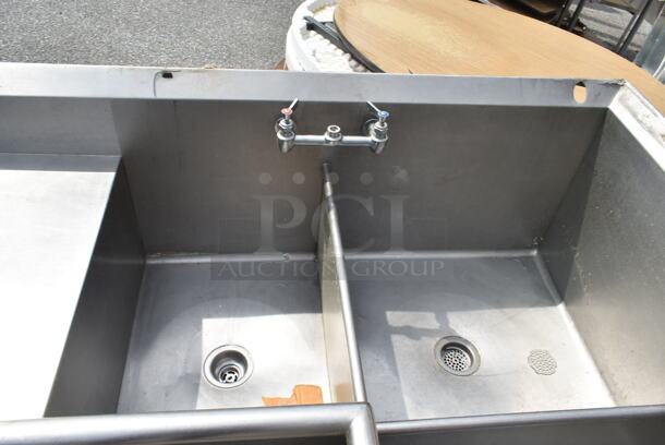 Stainless Steel L Shaped 3 Bay Sink w/ Dual Drain Boards. Bays Include 18x13 - Image 2 of 3
