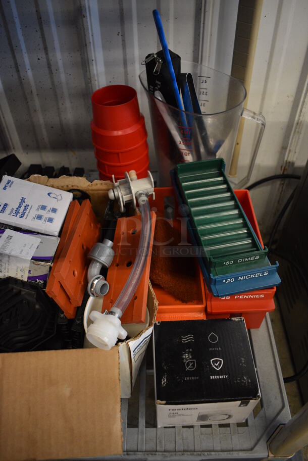 ALL ONE MONEY! Tier Lot of Various Items Including Power Strips, Hairnets, Safe Inserts - Image 5 of 7