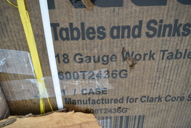 BRAND NEW SCRATCH AND DENT! Regency 600T2436G 24" x 36" 18-Gauge 304 Stainless Steel Commercial Work Table with Galvanized Legs and Undershelf.  May Be Missing Pieces.  - Image 3 of 3